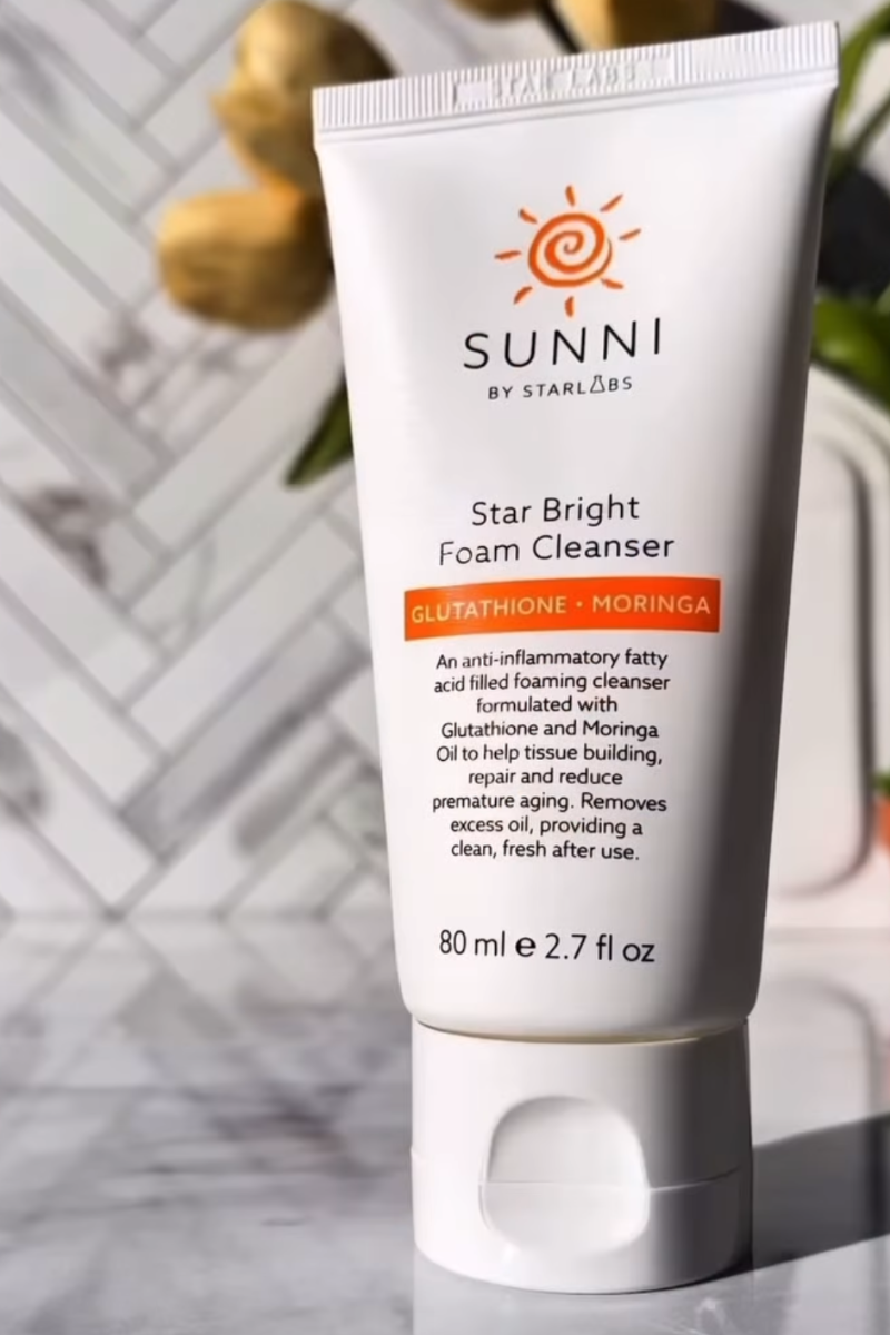 Tube of Starlabs Sunni Star Bright Foam Cleanser in spa