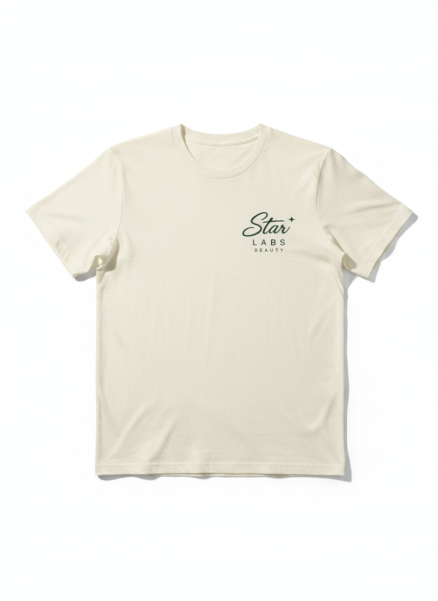Cream Star Labs Beauty graphic T-shirt, short-sleeve cotton crewneck