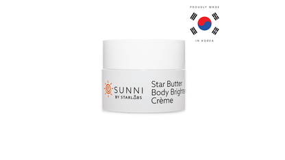 Jar of Sunni by Starlabs Star Butter Body Brightening Creme on a white background Travel Size