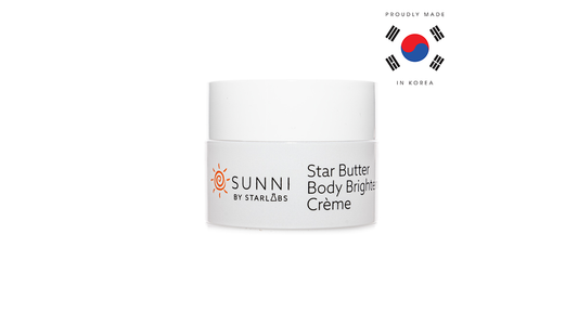 Jar of Sunni by Starlabs Star Butter Body Brightening Creme on a white background Travel Size